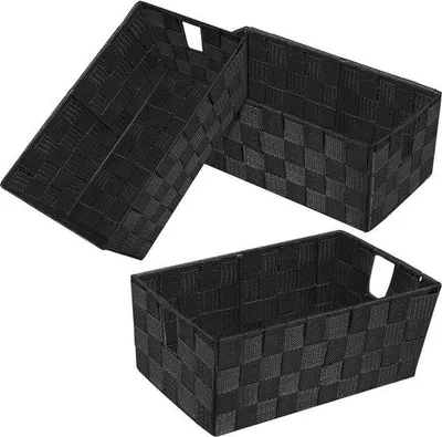 Produktbild von Famanu Aufbewahrungskorb Set von 3 - Schwarz, 27 x 14 x 11 cm