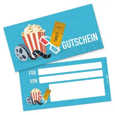 Produktbild von itenga Geschenkgutschein Kinoticket (Motiv 1), Postkarte zum Ausfüllen