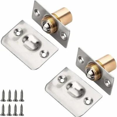 Produktbild von Kugelschnäpper, 2 Stück Edelstahl Kugelschnäpper Verschluss für Tür Verstellbarer Kugelschnäpper Rollkugel Möbeltürschnäpper mit Schrauben für Zuhause - Universell und Langlebig
