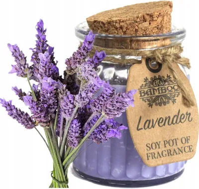 Produktbild von Sojaduftkerze Lavendel, 7 x 5,5 cm, ca. 20h Brenndauer, mit Korkverschluss