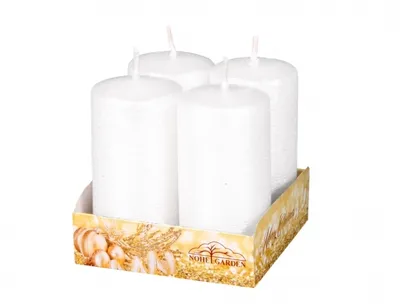 Obrázek produktu pro Nohel Garden Svíčka adventní TAURUS škrábaná metalická lesklá d4x8cm 4ks