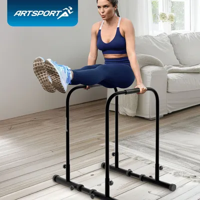Produktbild von ArtSport Dip Barren - Dip Station bis 500 kg - Liegestützgriffe - verstellbar - Schwarz