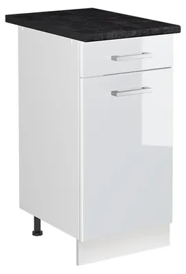 Obrázek produktu pro Skříňka pod dřez Vicco R-Line Bílá vysoký lesk/Bílá 40 cm pracovní deska Antracit, Model 72900