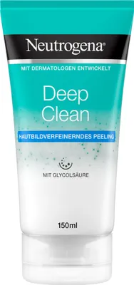 Produktbild von Neutrogena Deep Clean Gesichtsreinigung, Hautbildverfeinerndes Peeling mit Glycolsäure, für jede Haut, 150ml