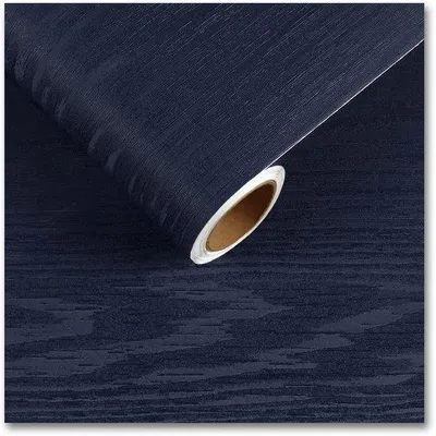Produktbild von Unyqoos dunkelblaue® selbstklebende Holz-Tapete für Küche und Wohnzimmer, 30 cm x 200 cm