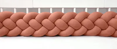 Produktbild von Bettschlange 4-strängig geflochten Velours 400 cm – Bronze | Bettumrandung Babybett Nestchen | Letino