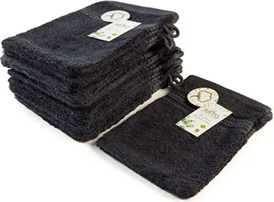 Produktbild von A&R 401.50 | Natural Bamboo Washing Glove - Waschlappen - 16 x 22 cm - Farbe: Black - Größe: 16 x 22 cm
