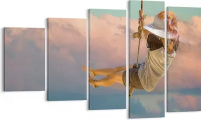 Produktbild von Bild auf Leinwand - Leinwandbild - 5 Teile - Schaukeln Seil Himmel - 100x60cm - Wand Bild - Wanddeko - Wandbilder - Leinwanddruck - Bilder - Wanddekoration - Leinwand bilder - Wandbild - EG100x60-4259
