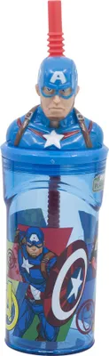Image de Avengers Captain America Gobelet - Gobelet pour enfants en 3D & Tumbler avec paille 360?ml