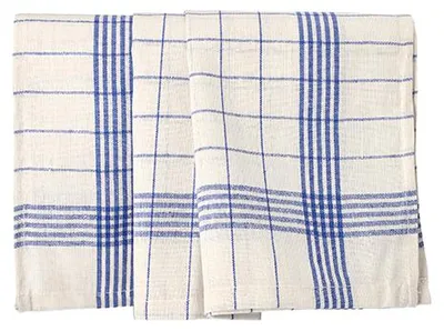 Produktbild von 10 Geschirrtücher 70 cm x 50 cm weiss/blau "Baumwolle"