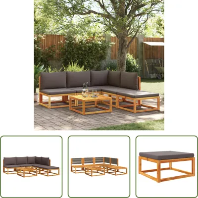 Produktbild von The Living Store 6-tlg. Garten-Sofagarnitur mit Kissen Massivholz Akazie