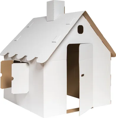 Produktbild von Spielhaus aus Pappe - Wellpappe XXL Pappspielhaus Spielhaus Kinder 1m (Höhe) x 0,97m (Breite) x 0,94m (Länge)