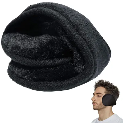 Immagine prodotto di Copricapo in peluche, nero, taglia unica, ideale per attività invernali