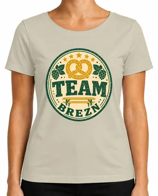 Zdjęcie produktu dla Zespół Brezn,  , bawarski precel, koszulka w tradycyjnym stylu, spodnie skórzane, impreza, damski T-shirt, kolor naturalny, rozmiar M