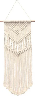 Image de Tenture murale en macramé, Petite tapisserie tissée, Décoration murale - Jolie pour la décoration boho à la maison, l'appartement, les décorations de fête?motif 14, 25x70cm ?