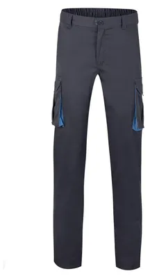 Produktbild von Velilla 103024S; Stretch-Hose mit mehreren Taschen; Farbe Grau und Himmelblau; Größe 48
