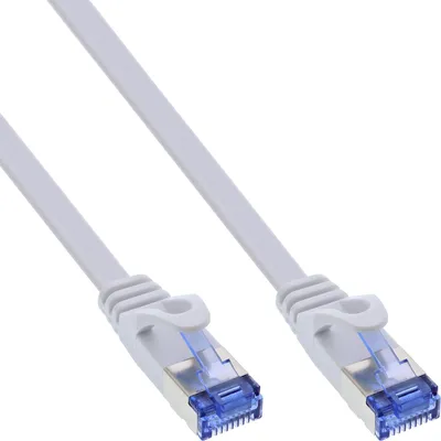 Produktbild von InLine Patchkabel flach, U/FTP, Cat.6A, weiß, 1,5m, 1,5 m, Cat6a, U/FTP (STP), RJ-45, RJ-45, Weiß