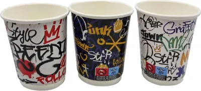 Produktbild von 25 Graffiti Doppelwand Kaffeebecher 300 ml Coffee to go Becher Tee & Glühwein
