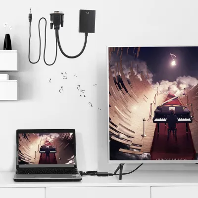 Immagine prodotto di Convertitore da VGA a HDMI, cavo convertitore da VGA a HDMI, da VGA a Hdmi, cavo da computer a TV, cavo del convertitore