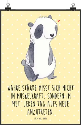 Produktbild von Mr. & Mrs. Panda Bild Panda Muskelatrophie DIN A1 - Gelb Pastell - Geschenk, SMA, kunstdruck poster, Posterdruck, Atrophie, Muskelschwund, Spinale Muskelatrohie, wanddeko