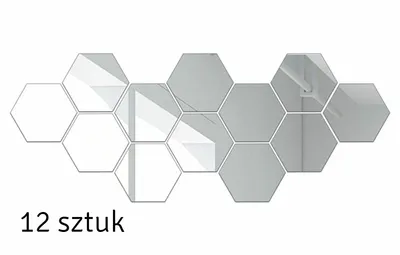 Zdjęcie produktu dla Ag543D Naklejki Lustro Sześciokąty 12Szt