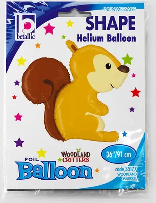 Image de Ballon en aluminium Écureuil, animaux de la forêt 91 cm