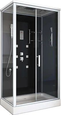 Produktbild von HOME DELUXE - Komplettdusche WAVE XL - Schwarz, Maße: 120 x 80 - inkl. Radio, Regendusche und komplettem Zubehör I Fertigdusche, Dusche, Duschtempel