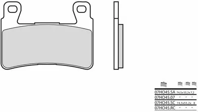 Produktbild von BREMBO SA 07HO45SA gesinterte Vorderbremsbeläge Paar
