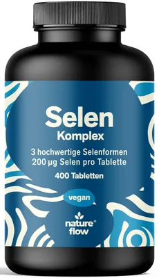 Produktbild von Nature Flow Selen 3-Fach-Komplex 400 Tabletten 200µg vegan