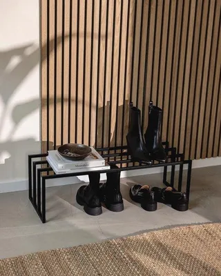 Productafbeelding van Minimalistisch Zwart Design Schoenenrek voor Hal of Kledingkast