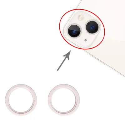 Immagine prodotto di 2 pezzi Protezione del supporto della lente della fotocamera posteriore per Apple iPhone 13 Mini Parte di ricambio Bianco