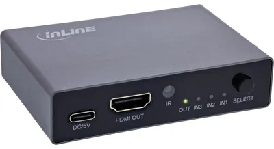 Image de InLine® HDMI switch, 3x, 8K4K@60Hz, HDCP 2.3