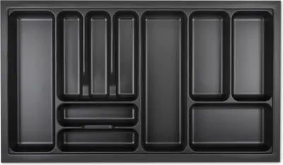 Produktbild von ORGA-BOX VIII Besteckeinsatz 811 x 480 x 55 mm Lavagrau mit Perlstruktur für 90er Schränke in Häcker Küchen