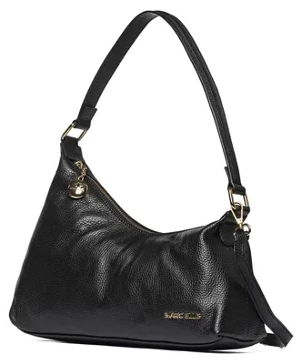 Image de Sac bandoulière pour femme, en cuir de vachette 100%, couleur cognac, beige ou noir