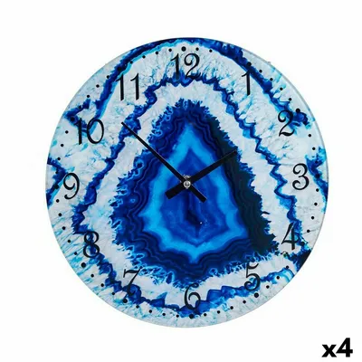 Obrázek produktu pro Nástěnné hodiny mramorové modré křišťálové 30 x 4 x 30 cm (4 kusy)