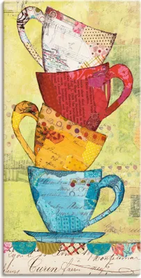 Produktbild von ARTland Leinwandbild Komm zum Kaffee Größe: 20x40 cm