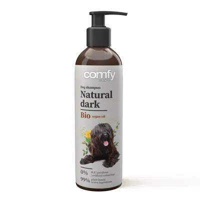 Produktbild von Comfy Hundeshampoo Natural Dark 250 ml - Für strahlendes, dunkles Fell mit natürlichen Inhaltsstoffen