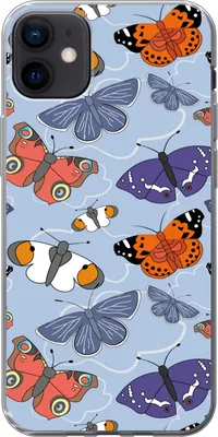 Produktbild von MuchoWow® Handyhülle Schutzhülle Hülle für Telefoonhoesje iPhone 12 mini Mädchen - Schmetterling - Orange - Muster - Mädchen - Kinder - Mädchen Silikon Softcase Handy Hülle - Bild