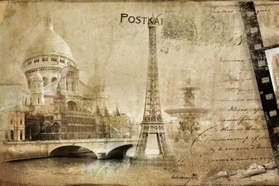 Zdjęcie produktu dla Dimex, fototapeta MS-5-2132 Pocztówka retro z Paryża 375 x 250 cm