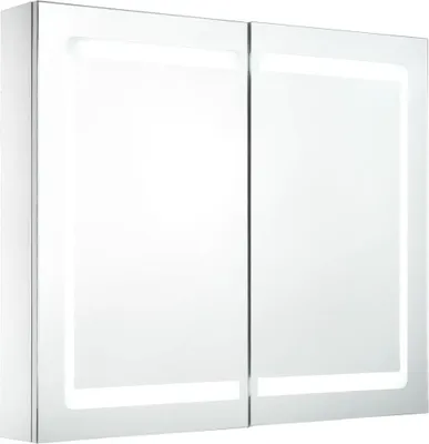 Image de Armoire de salle de bain à miroir LED 80x12,2x68 cm