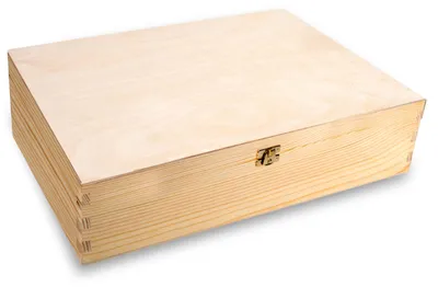 Productafbeelding van Houten opbergdoos met deksel 40 x 30 x 10 cm