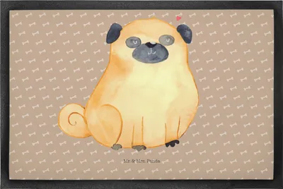 Produktbild von Mr. & Mrs. Panda fußmatte Mops 50 x 75 cm - Hundeglück - Geschenk, Hund, Bodenvorleger, Schuhabstreifer, Liebe, Hundeliebe, Schmutzmatte, Fußabtreter, Knuffig, Sprüche