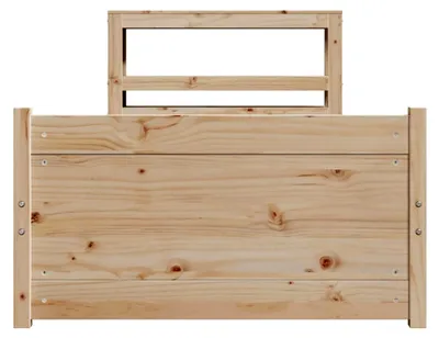 Produktbild von Bettgestell mit Kopfteil 90x200 cm aus Kiefernholz für Schlafzimmer und Gästezimmer