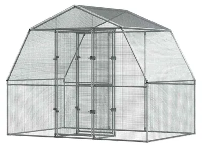 Produktbild von Vogelvoliere mit Tür aus verzinktem Stahl für Papageien und Wellensittiche