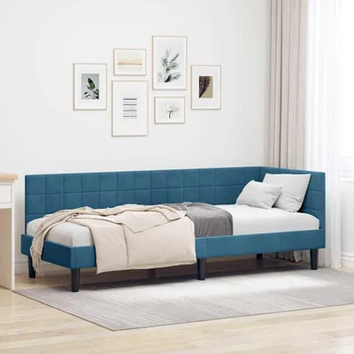 Immagine prodotto di Maison Exclusive - Struttura letto angolare con testiera blu 80 cm x 200 cm in velluto