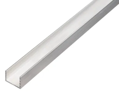 Image de Alberts 497538 Profil en U, aluminium, naturel, 1000 x 10 x 8 mm, lot de 10