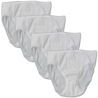 Produktbild von HERMKO 2130 4er Pack Mädchen Slip aus 100% Baumwolle, Farbe:weiß, Größe:92