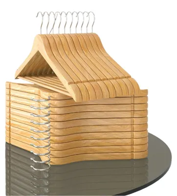 Immagine prodotto di Grucce in legno, set da 20 pezzi – 44,5 x 23 x 1,2 cm