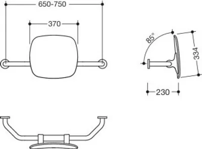 Produktbild von HEWI 805.51.917 92 Rückenstütze, WA = 230mm