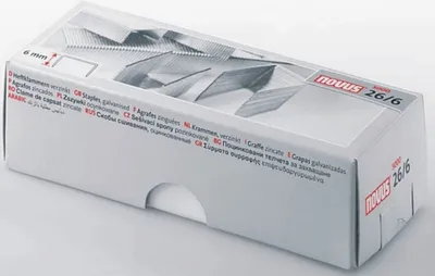 Produktbild von Heftklammern 26/6 verzinkt Packung mit 20 Stück